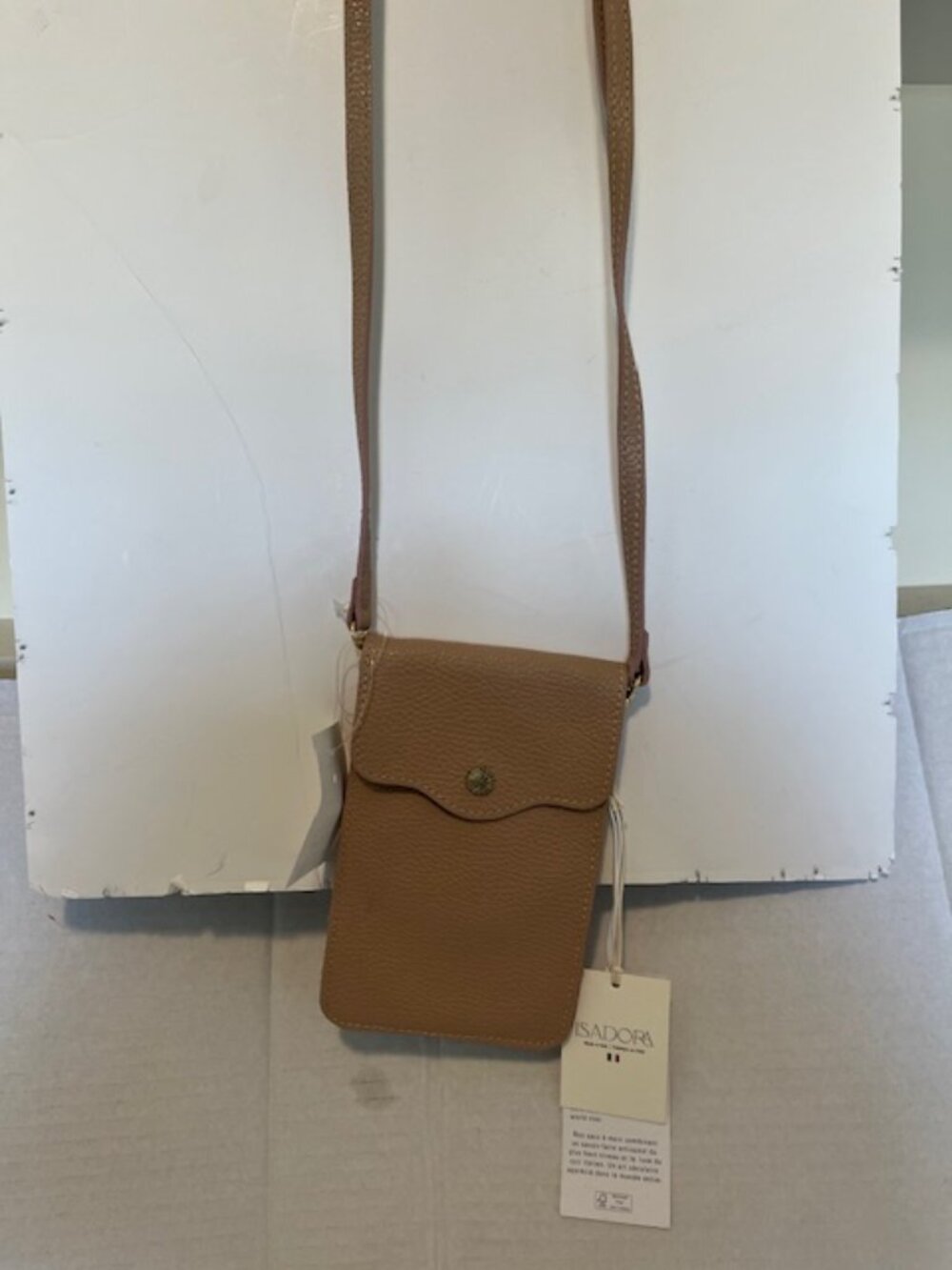 Isadora crossbody leather phone bag.